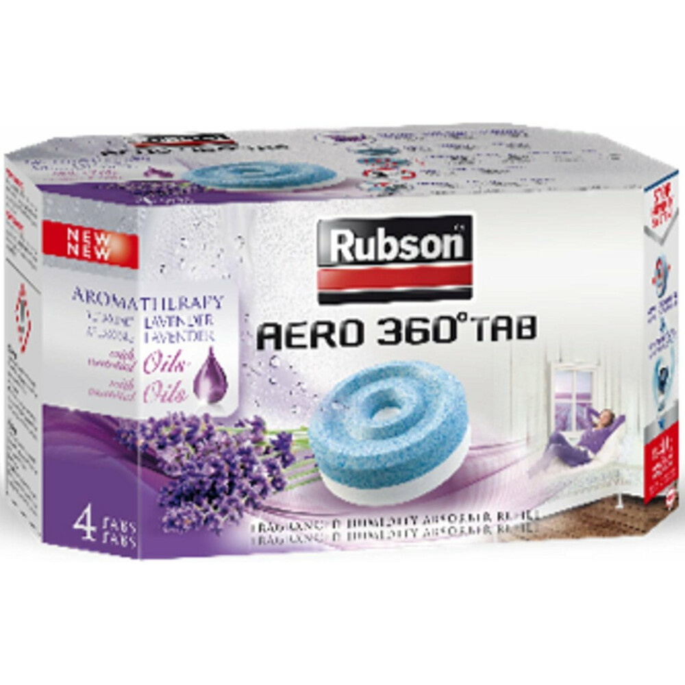 Rubson Vochtopnemer Navultabs Aero 360° Lavendel4 stuks