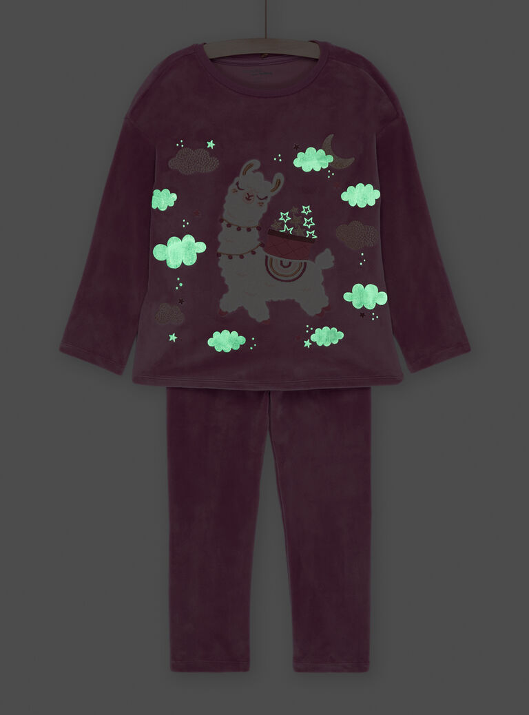 Pyjama rose animation lama pour enfant fille