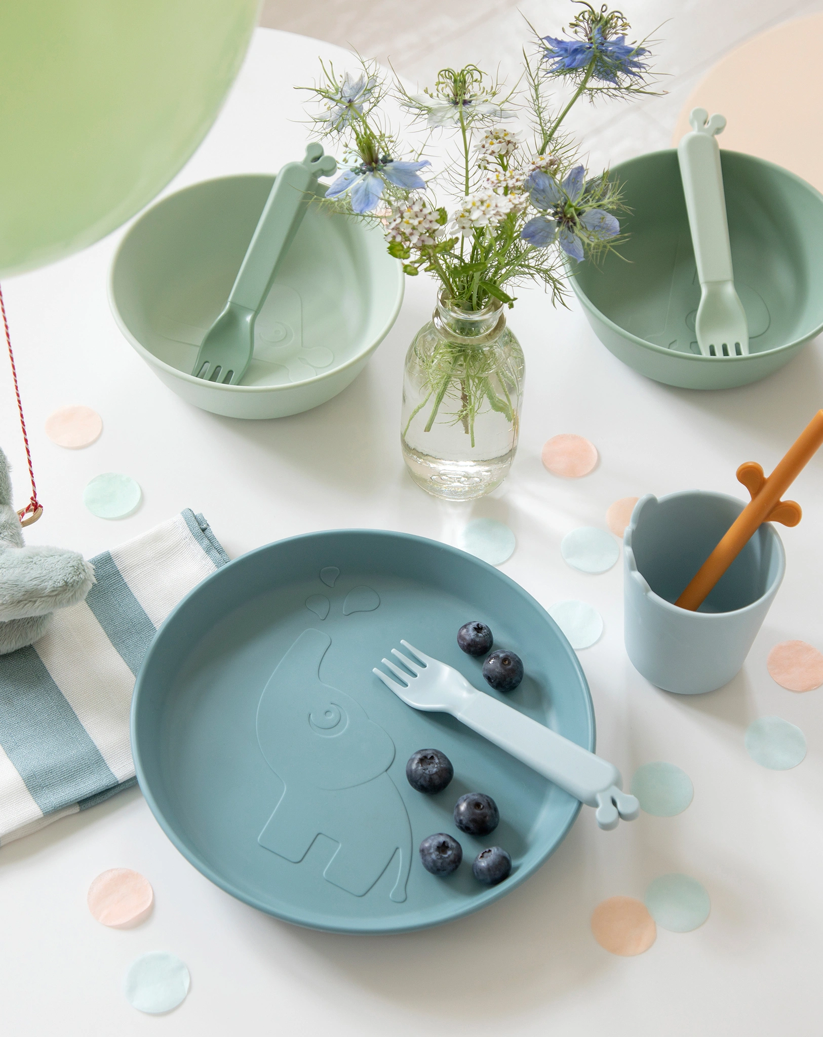Gabel-Set KIDDISH - RAFFI 4er Pack in blau