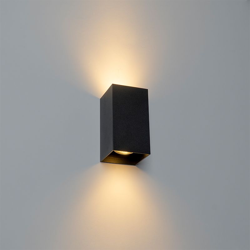Design vierkante wandlamp zwart - Sabbir