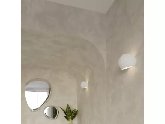 Sollux Applique murale à 1 ampoule en céramique blanche, E27
