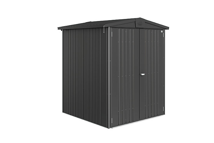 Abri de jardin double porte Biohort Europa T2 en métal coloris gris foncé métallique ép.0,53 mm surface extérieure 2,68 m²