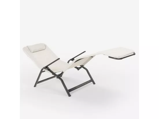 Chaise longue pliante en acier pour plage et jardin Paphos