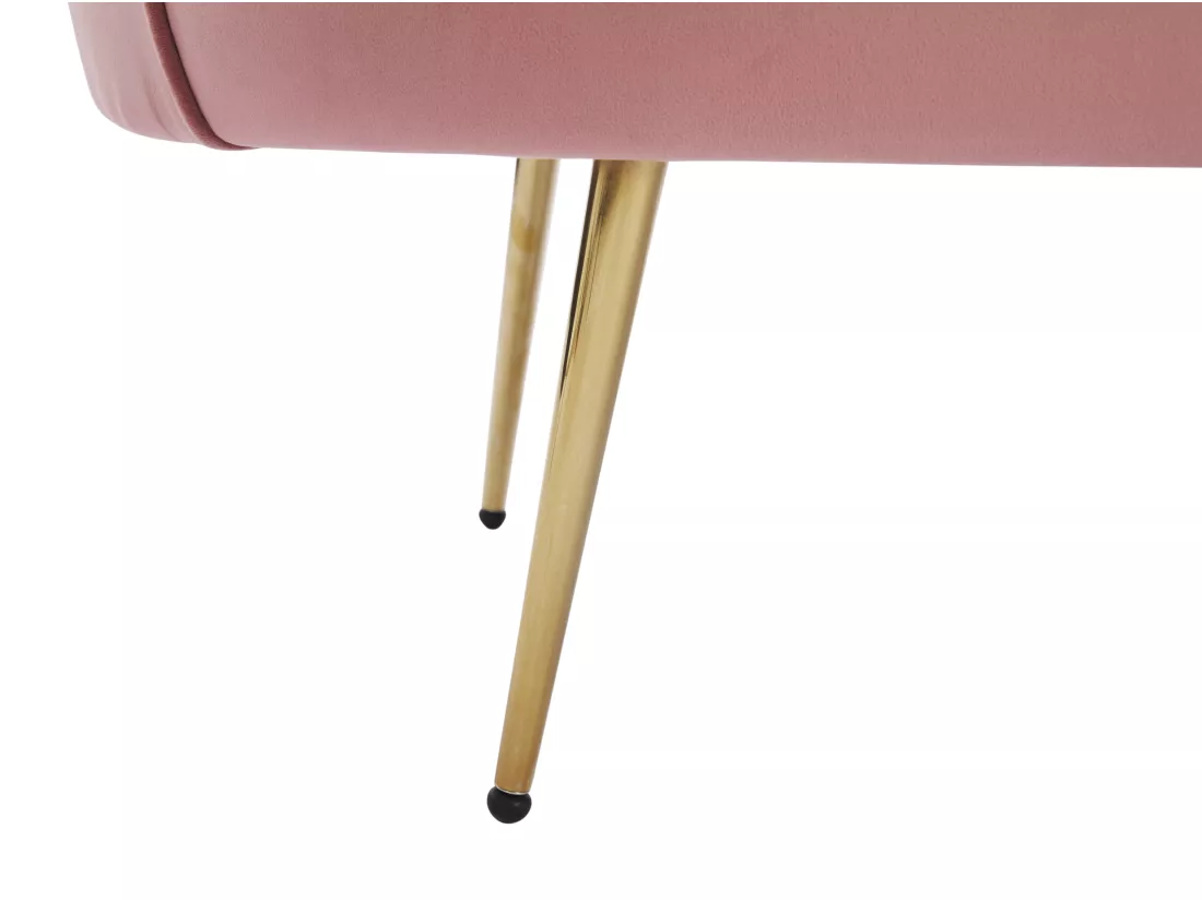 Canapé 2 places et fauteuil coquillage en velours rose DANDELION de Pascal Morabito