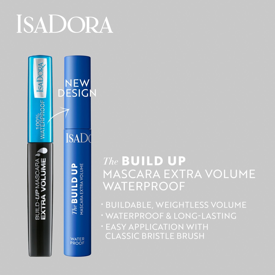 Isadora Build Up Mascara Extra Volume Waterproof 01 Black 10ml