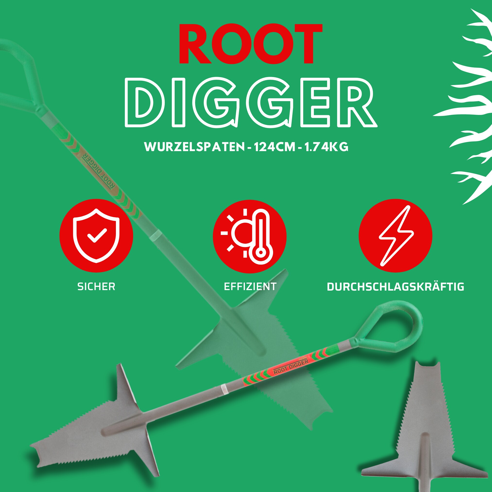 Starlyf® Wurzelspaten - Aus einem Guss - Spaten mit Säge Root Digger