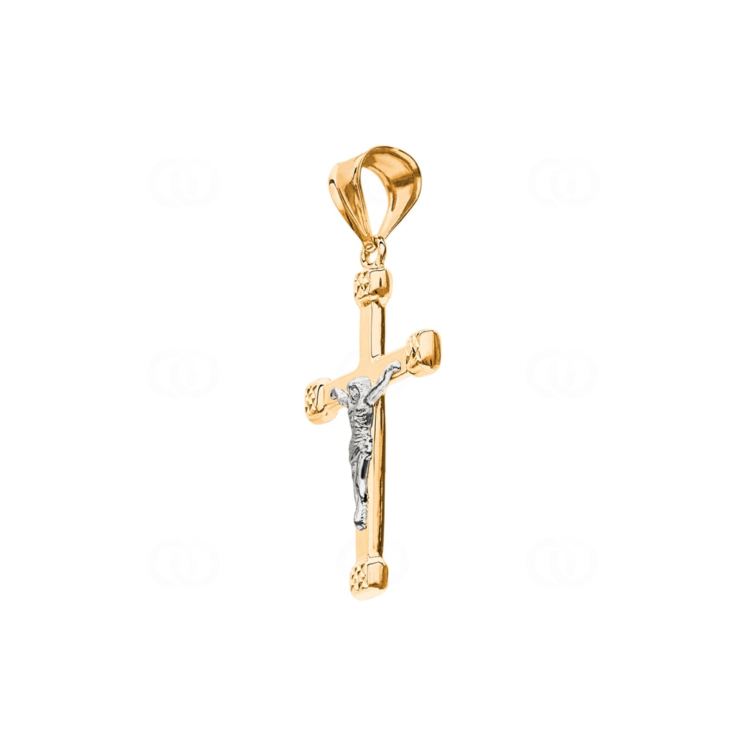 Anhänger 750/18 K Gelbgold Kreuz mit Jesus 35 x 22mm