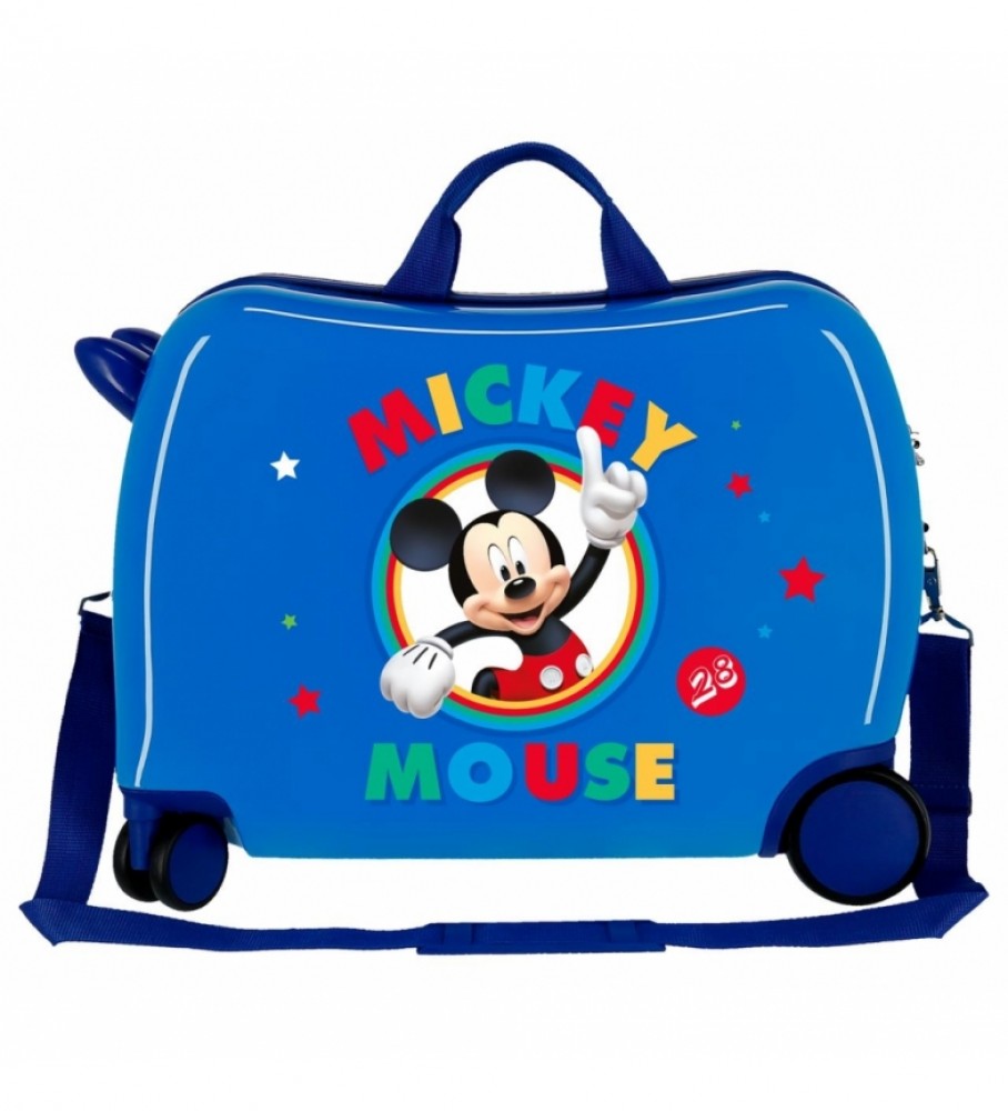 Mala de viagem com rodas Joumma Bags, 2 rodas multidirecionais, Mickey Circle Azul, 34 L / -38x50x20cm-