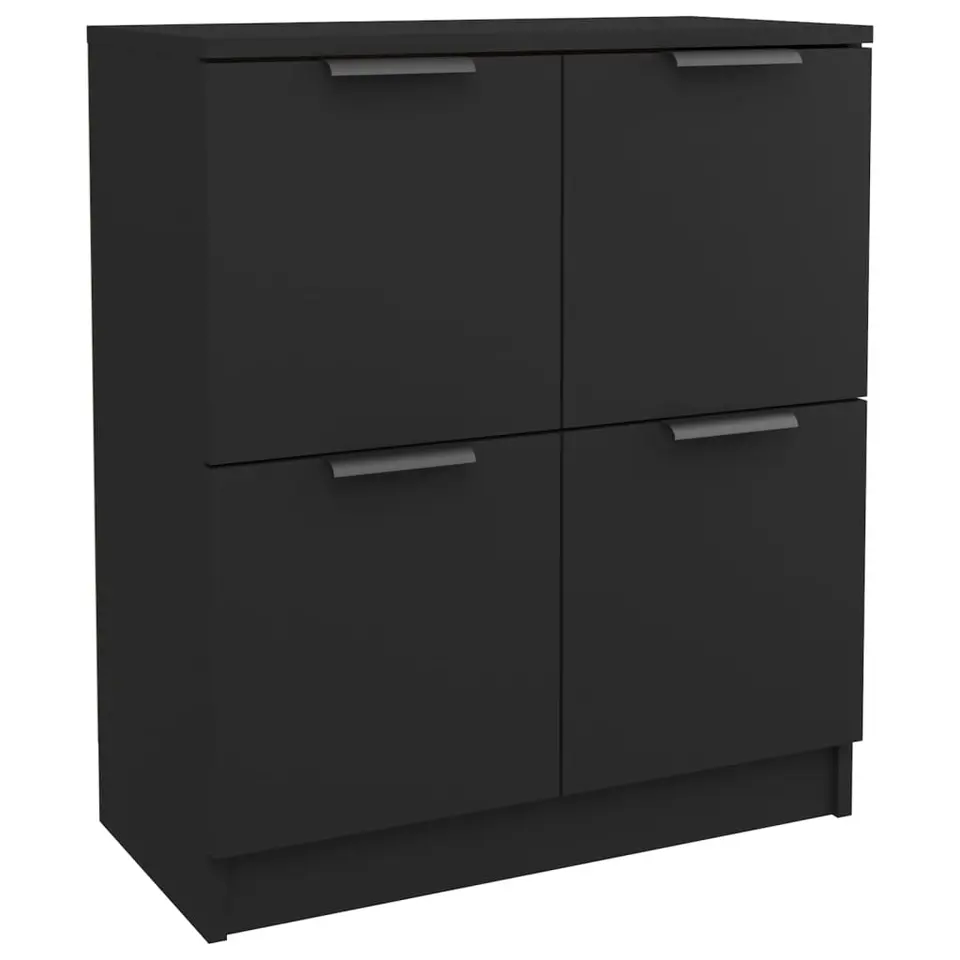 vidaXL - Dressoir - Zwart - Bewerkt hout - 2 stuks