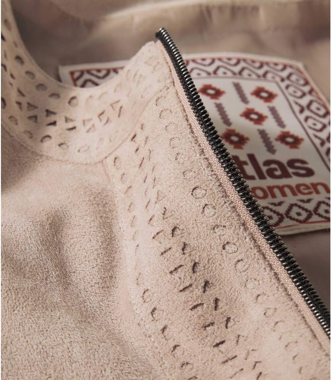 Veste Suédine avec Empiècements Ajourés
