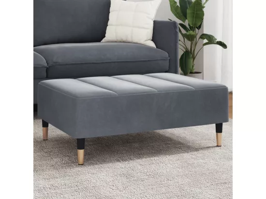 Repose-pied gris foncé 77x55x31 cm velours
