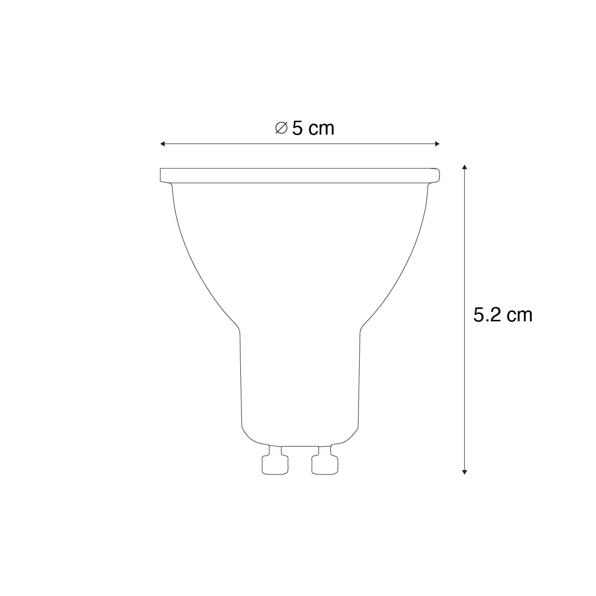 GU10 50mm dimbaar in Kelvin LED lamp helder 4.9W 400 lm 2200-3000K