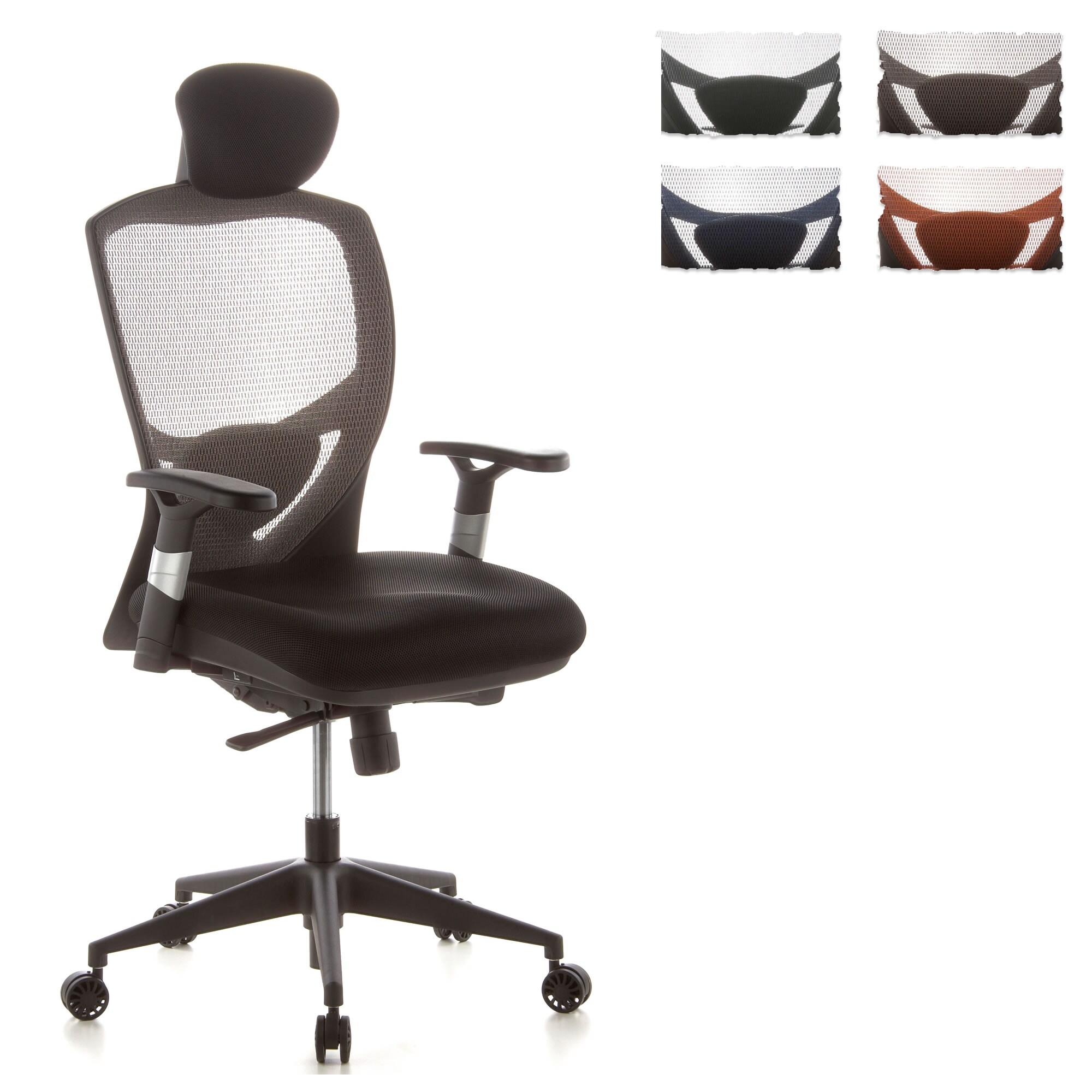 High End Bürostuhl VENUS BASE Stoff/Netzstoff mit Armlehnen hjh OFFICE