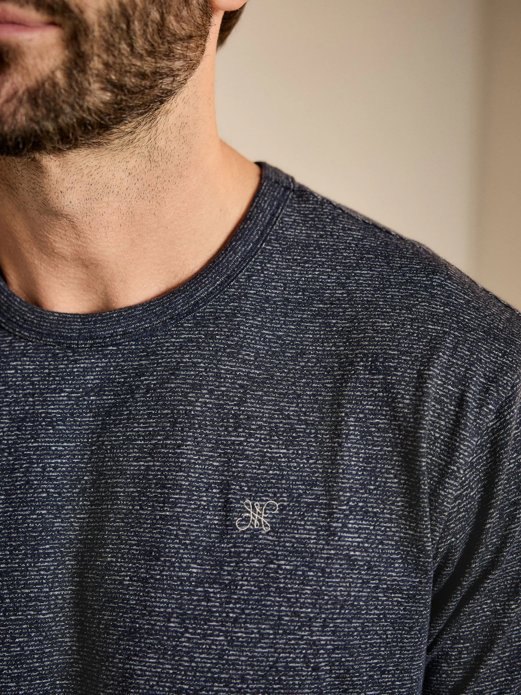 Marineblauwe strepen - Korte jersey pyjamaset