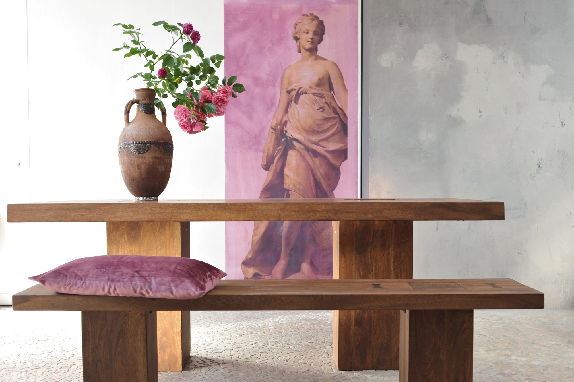 Sitzbank 'Carlo', natur, B 180 cm, H 45 cm, T 40 cm von fischer's lagerhaus