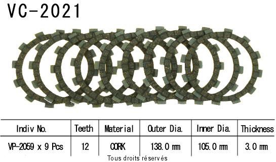 Kyoto - Disques garnis d'embrayage Cross VC2021