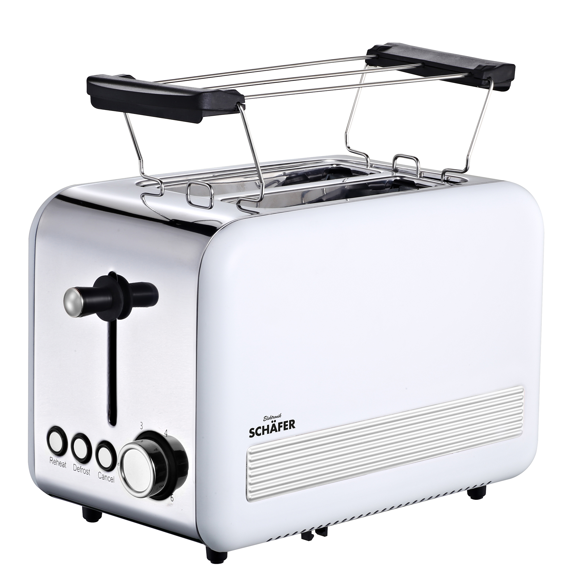 SCHÄFER Toaster RETRO 74182 - Edelstahl-weiß