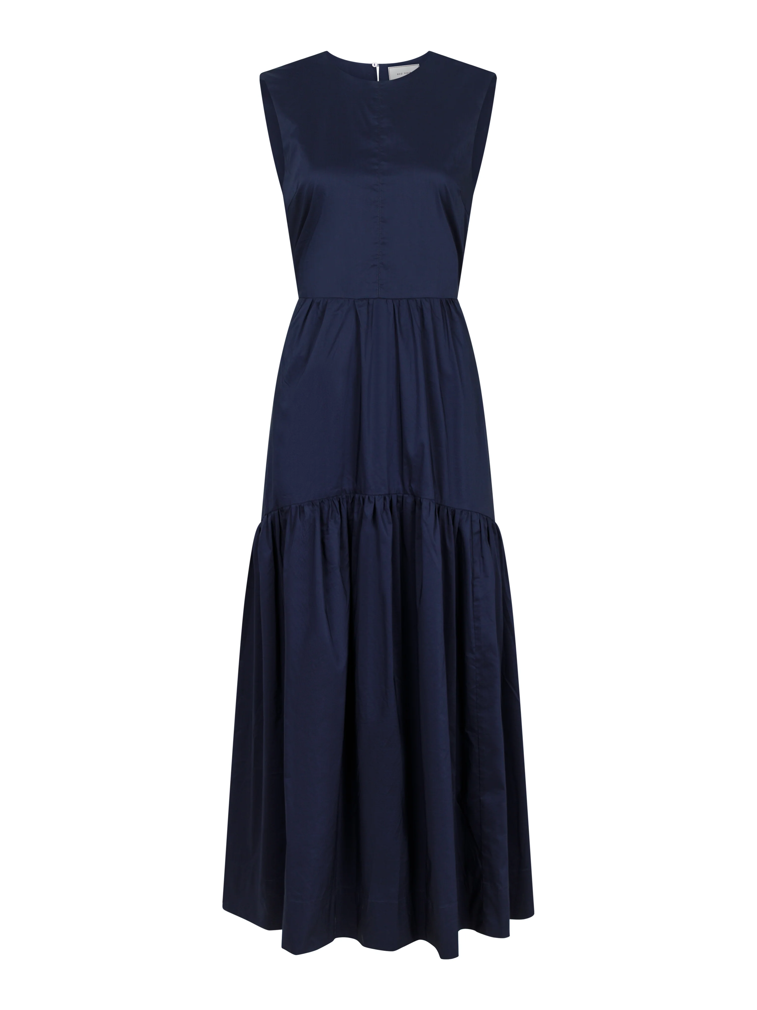 Neo Noir  Eysha Poplin lang kjole - Navy