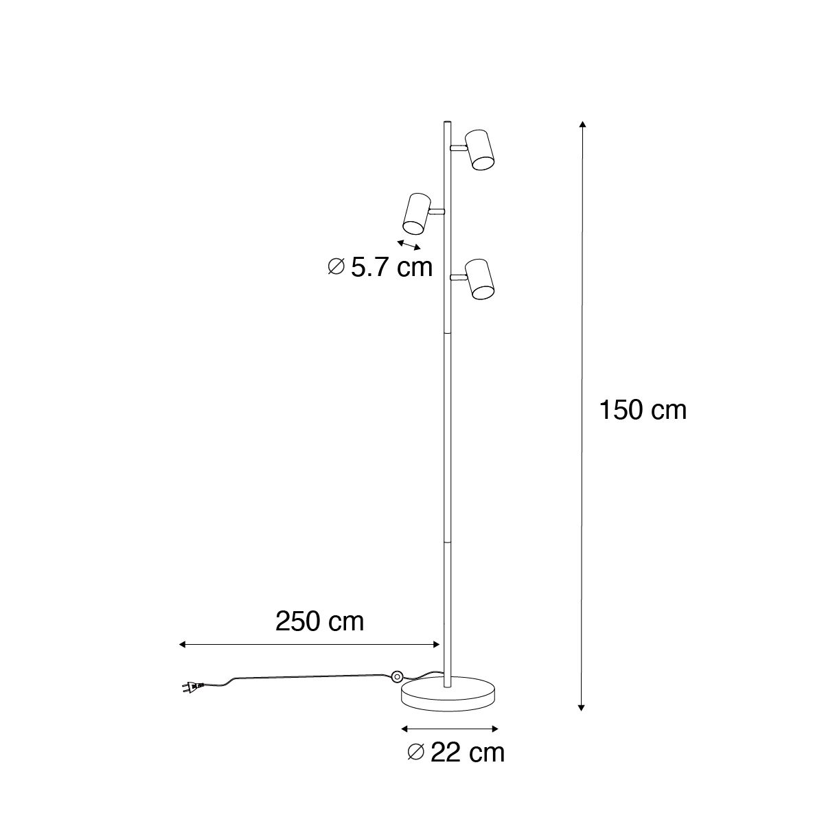 Moderne vloerlamp brons 3-lichts - Jeana