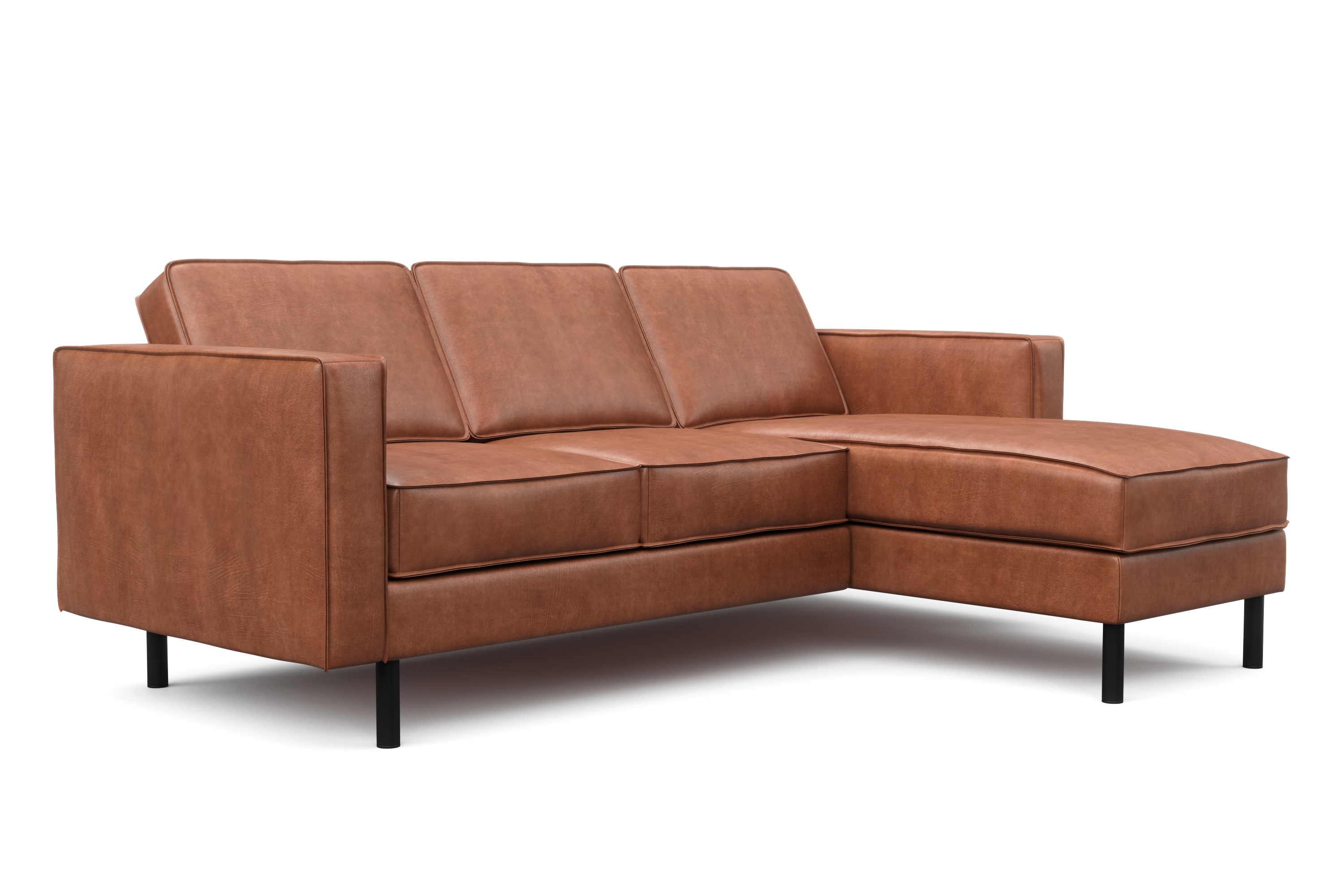 Ecksofa Leder DUKE rechts braun