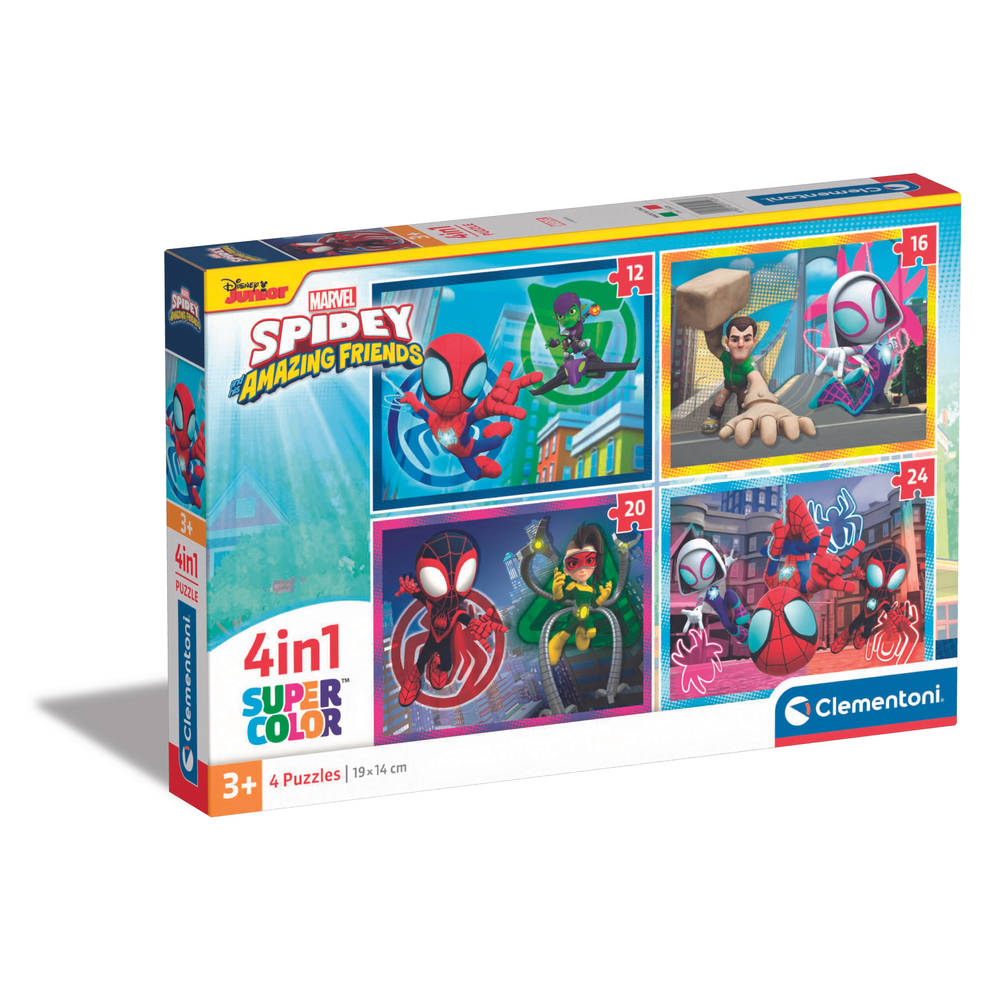 Clementoni Spidey and his Amazing Friends puzzelset - 12 + 16 + 20 + 24 stukjes