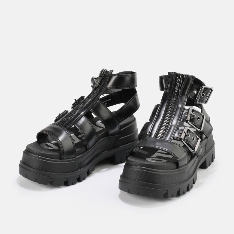 GLD ZIP sandales à plateforme véganes, noir