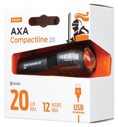 AXA phare Compactline usb 20 lux noir