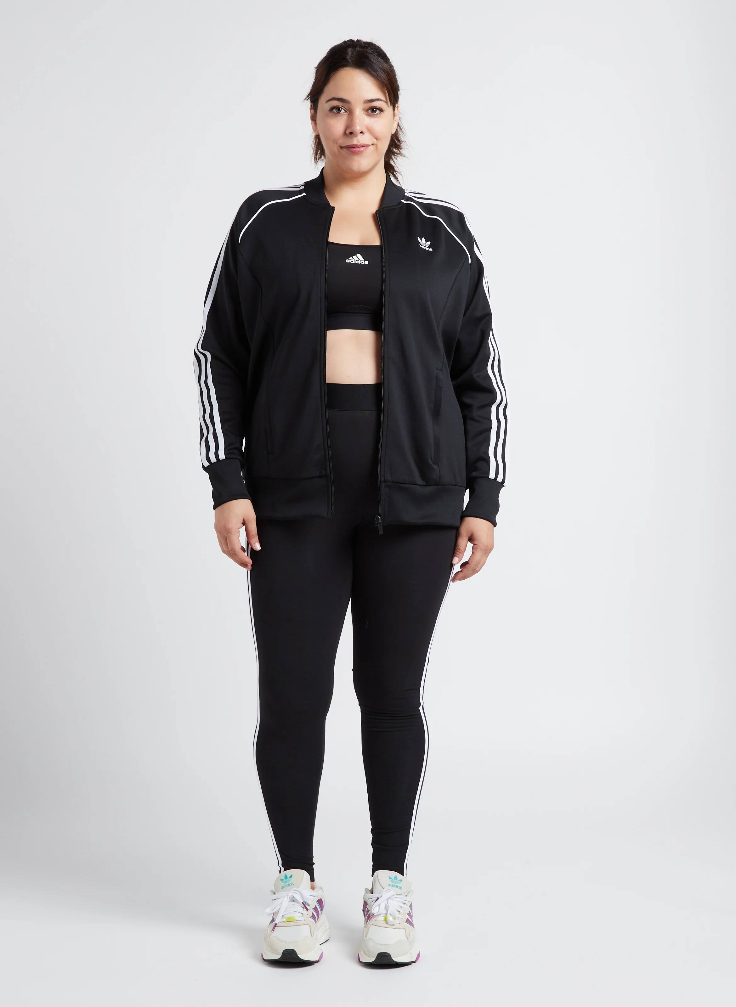 Legging taille haute en coton mélangé | Noir