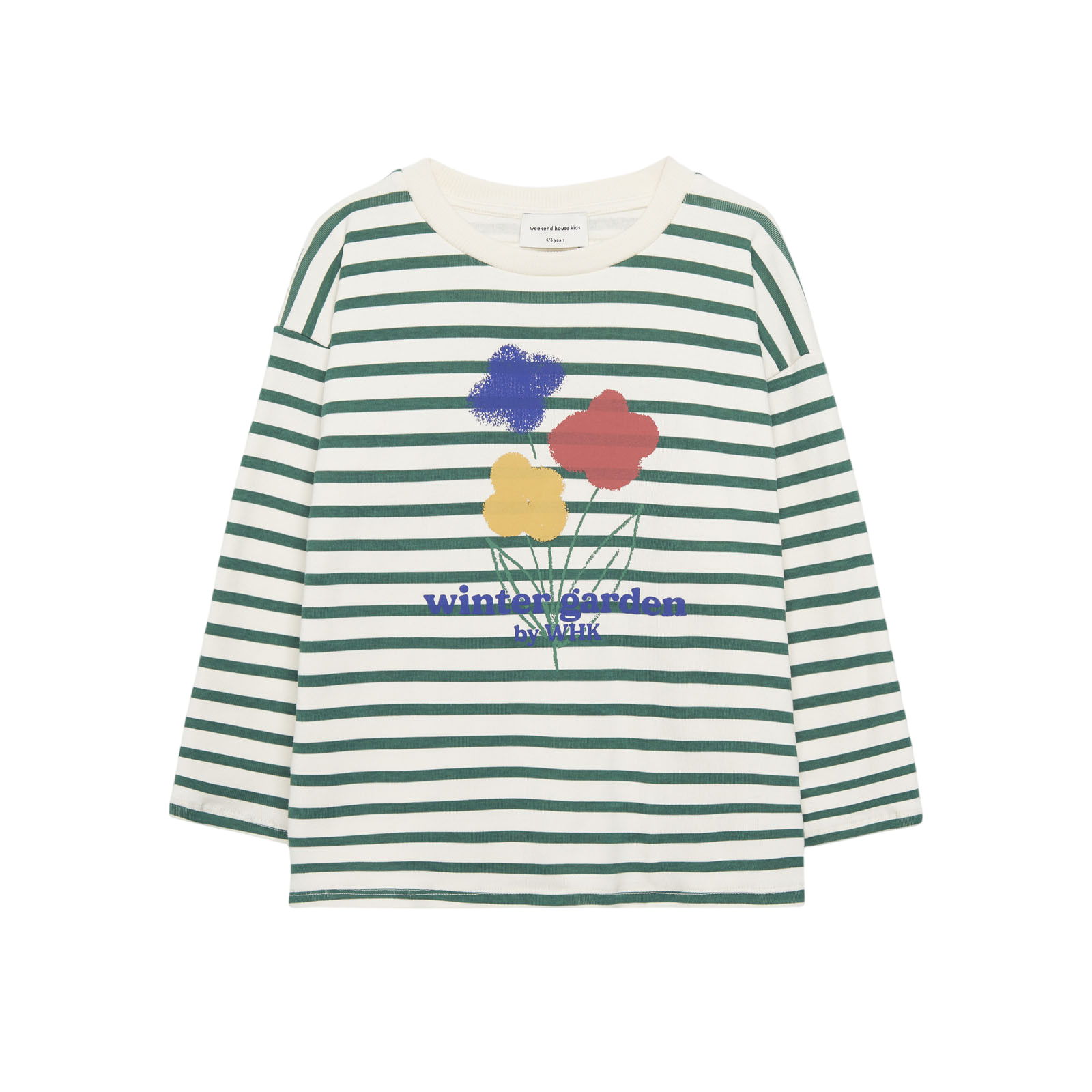 Langarmshirt Winter Garden Stripped White