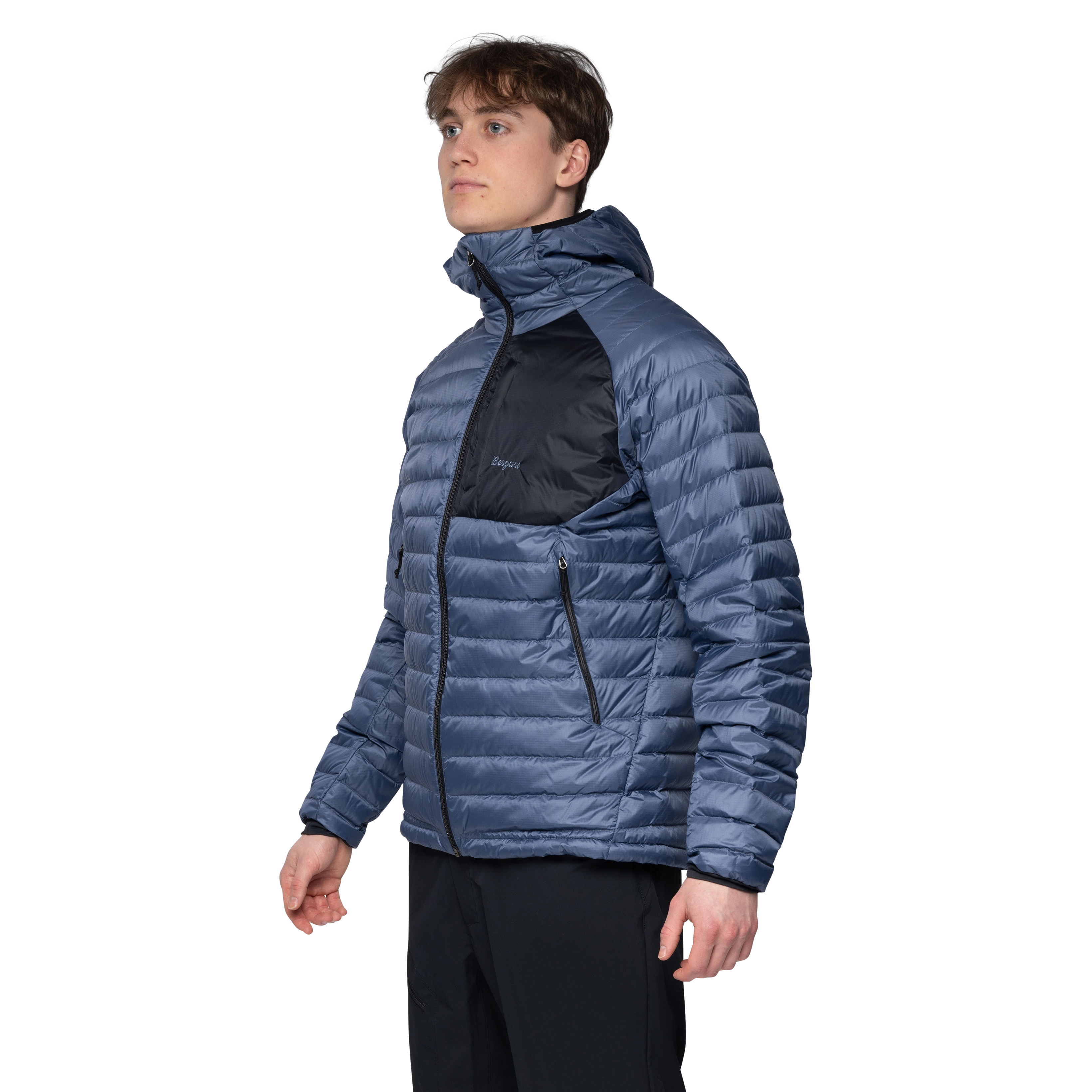 Vaagaa Light Down Jacket Hood Men Granite Blue / Black