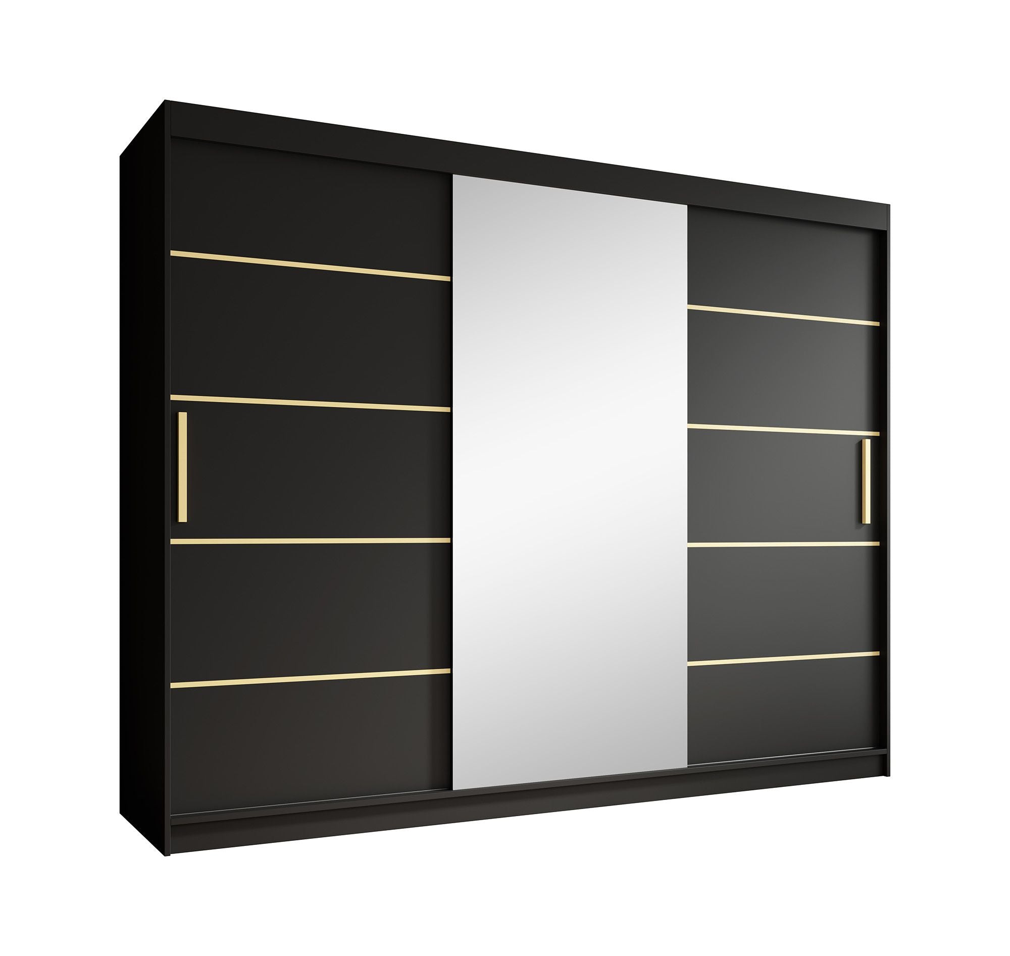 Malavi 2 - Kledingkast met schuifdeuren - Zwart - 250x62x200 cm