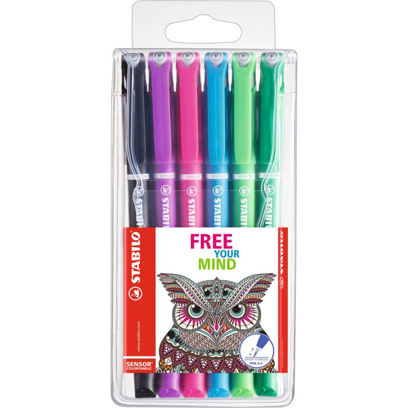 Stabilo Fineliner Sensor, 6er Etui, assortiert