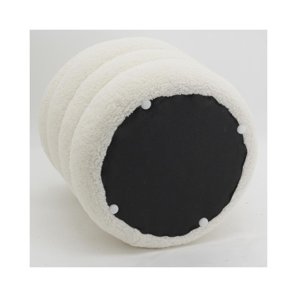 Pouf coffre bouclettes blanc