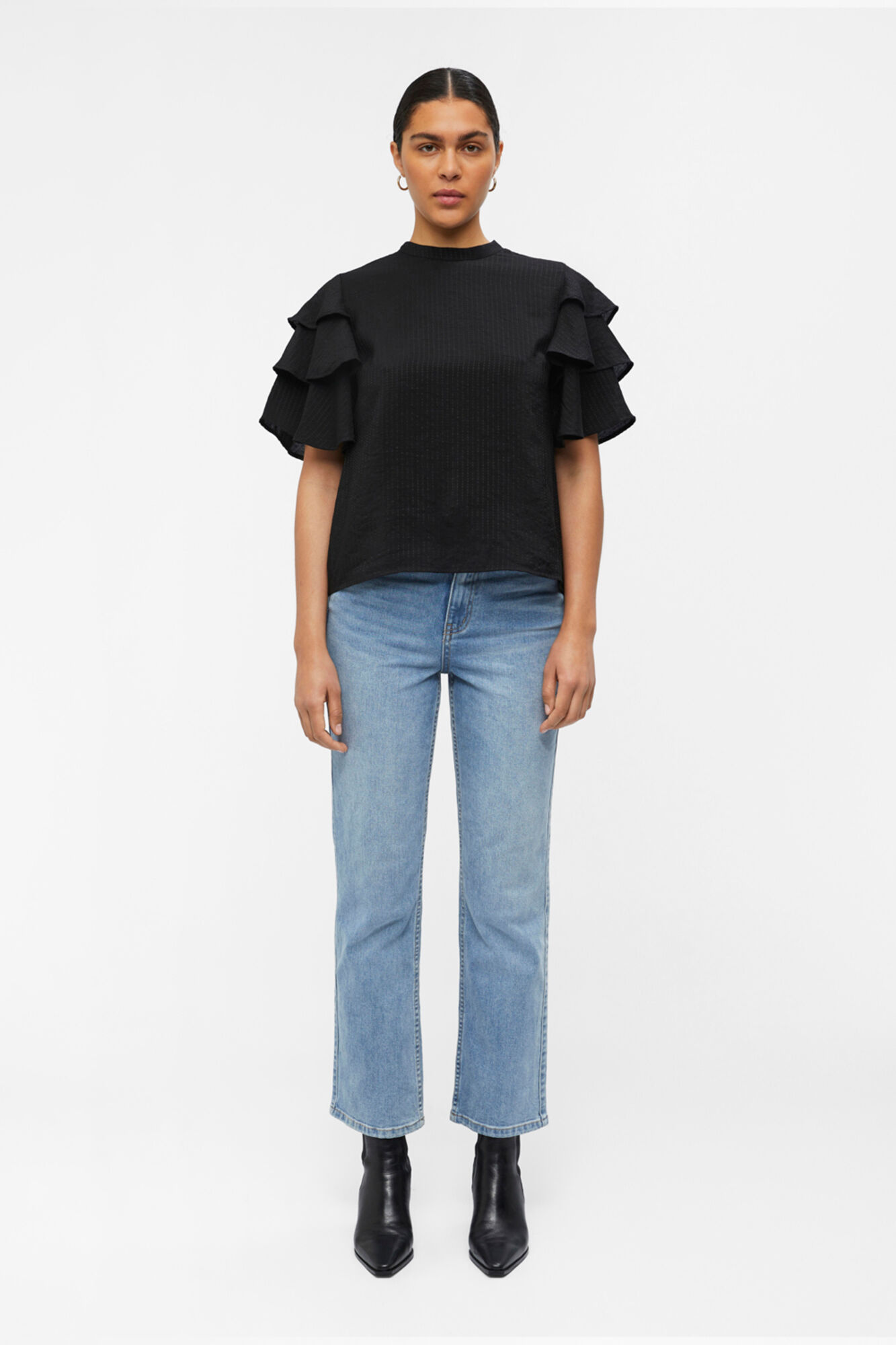 Blusa com babados - Preta