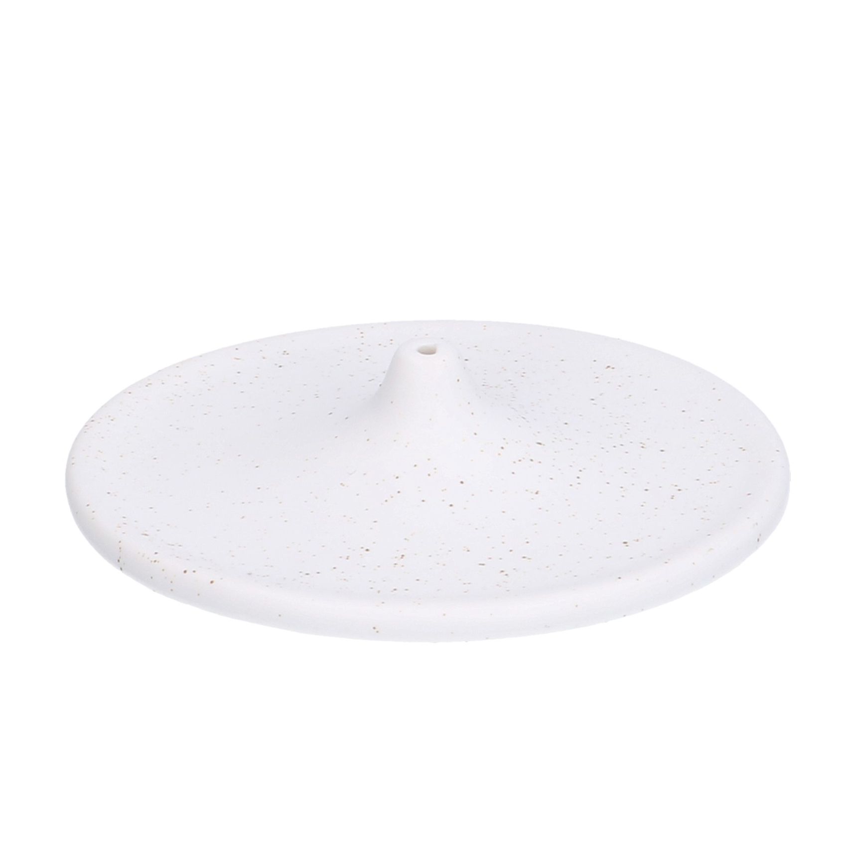 Wierookhouder, keramiek, wit gespikkeld, Ø 10 cm