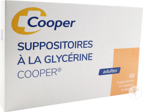 Cooper Suppositoires À La Glycérine Adultes Récipient Multidose 50 Pièces