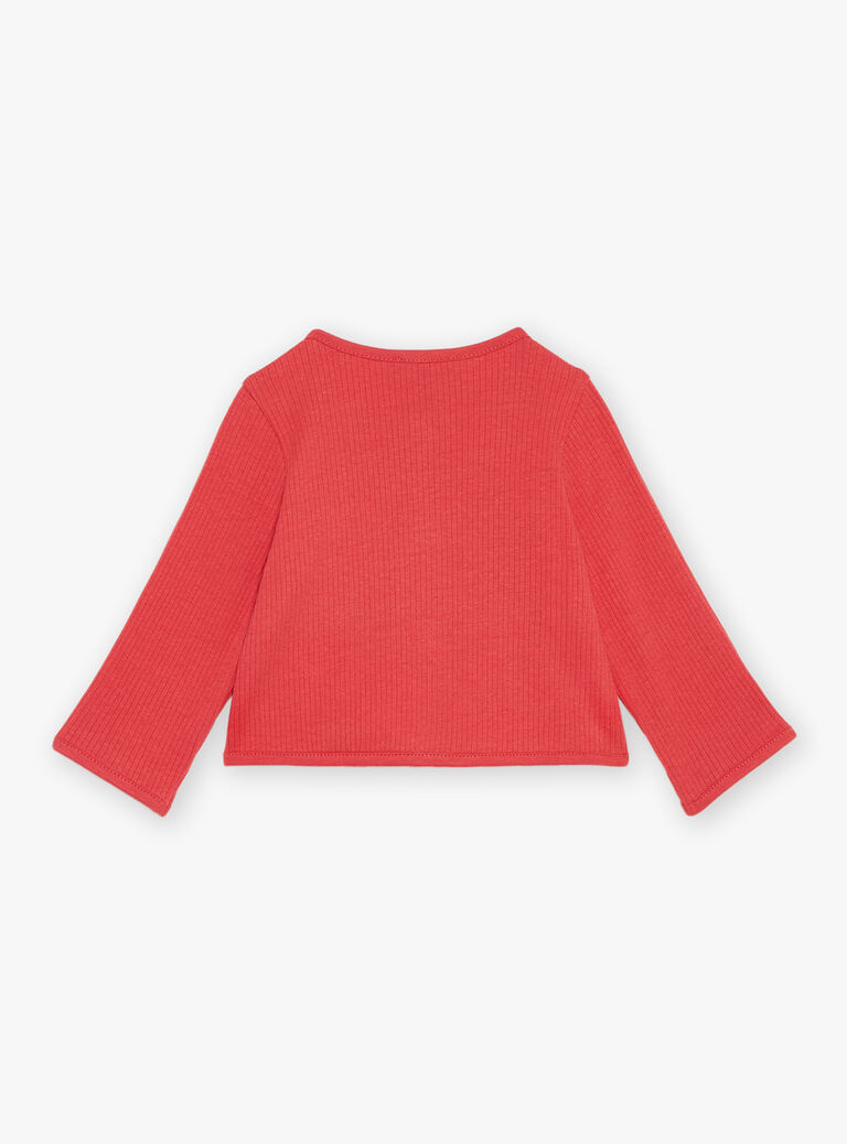 Gilet coquelicot à manches longues