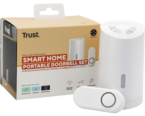 Trust Smart ACDB-9000AC Deurbelset op Batterijen + Drukknop