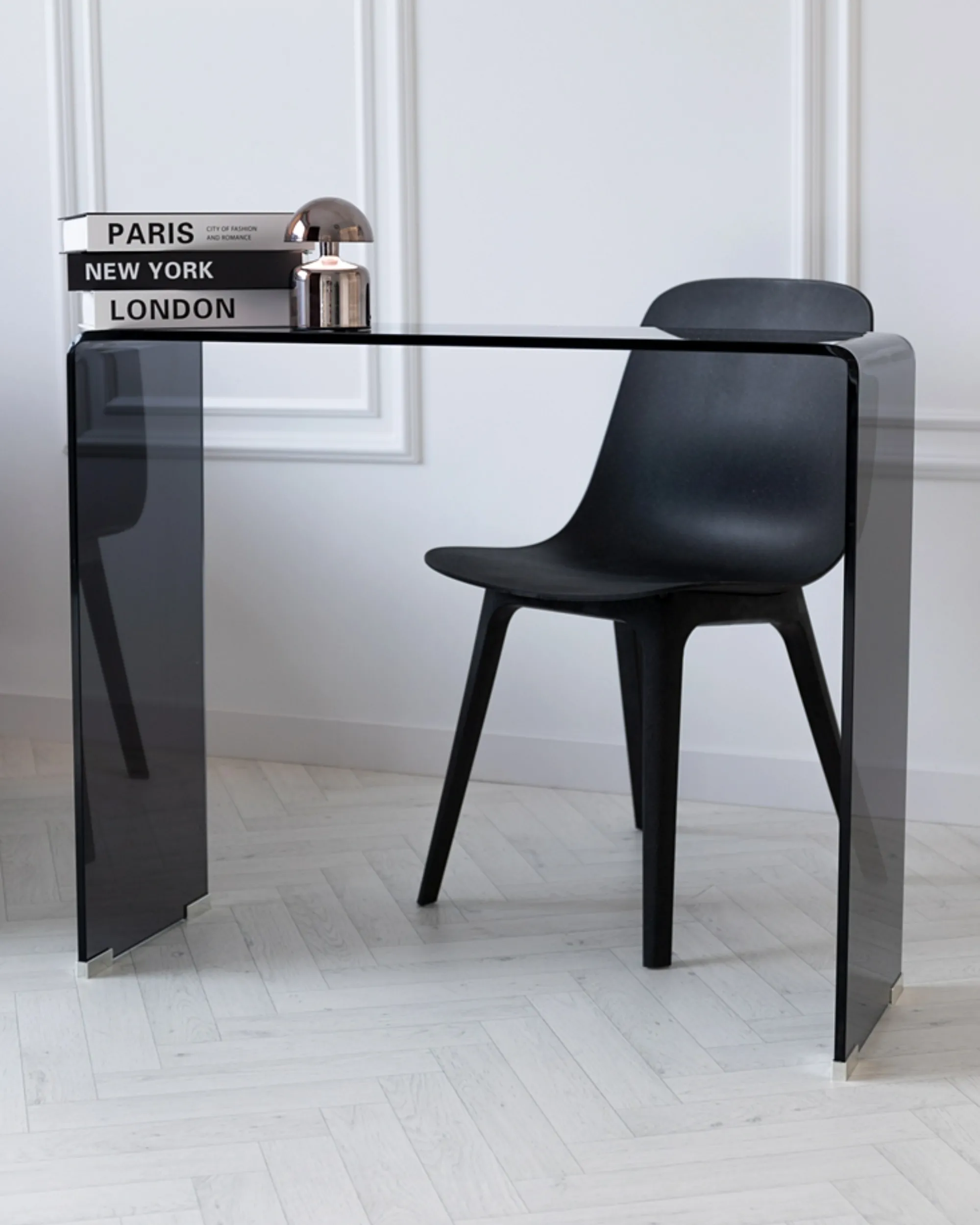 Sidetable KENDALL Veiligheidsglas Zwart