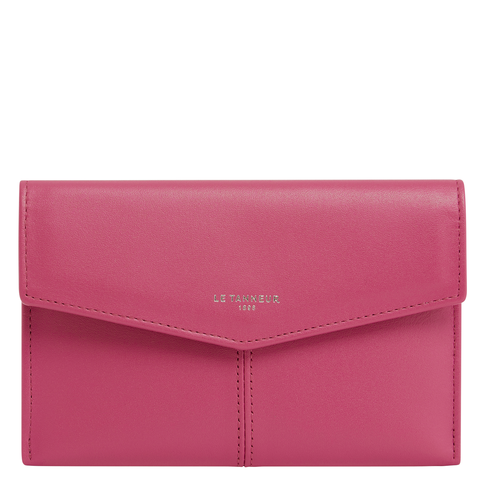 CHARLOTTE - Pochette enveloppe en cuir lisse| Rose