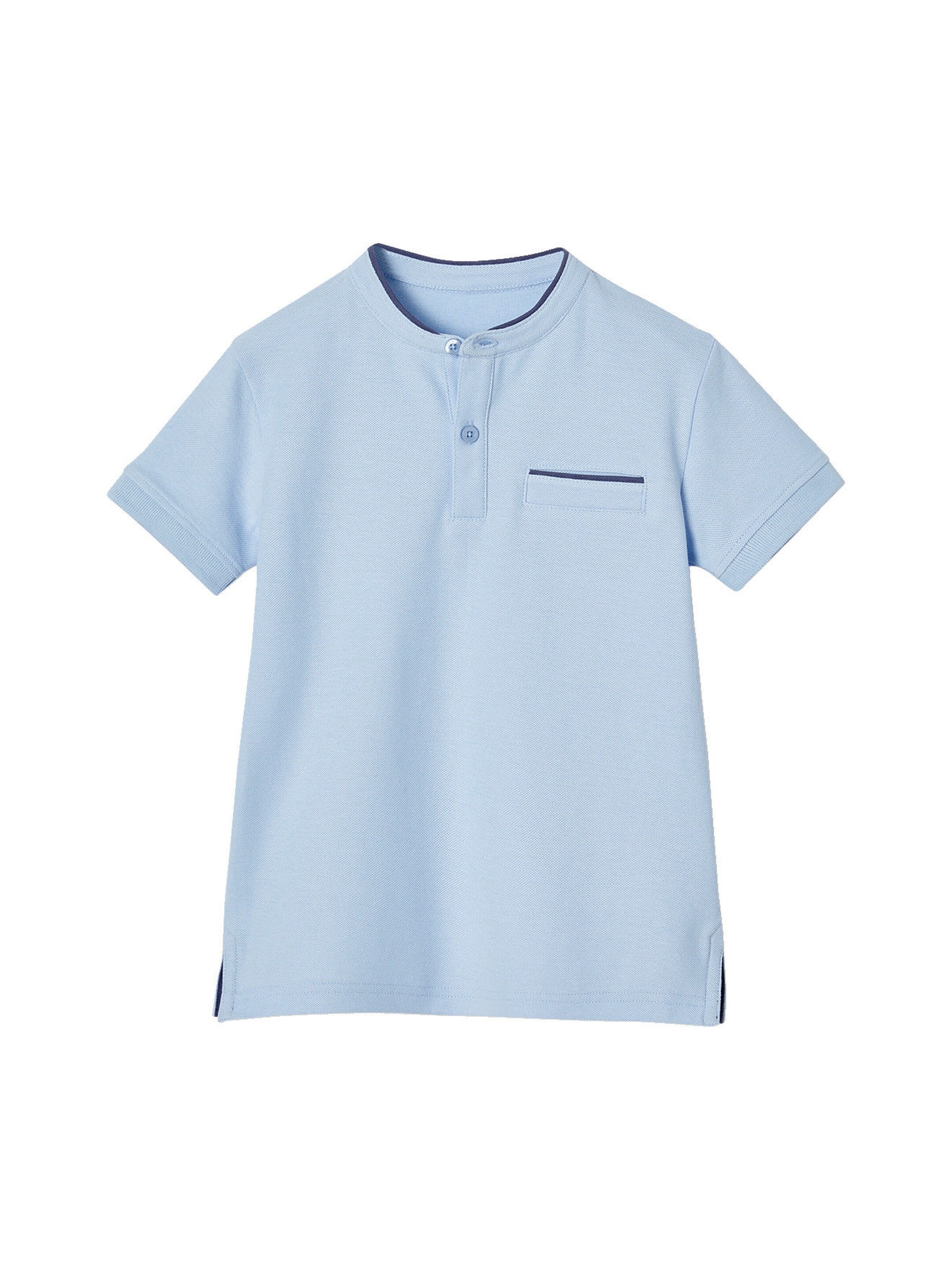 Vertbaudet Jungen Poloshirt mit Stehkragen himmelblau