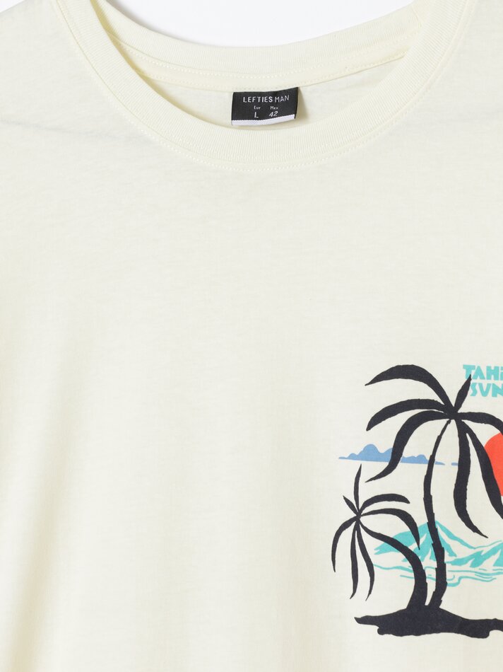 Camiseta de manga curta estampada - Amarelo Claro