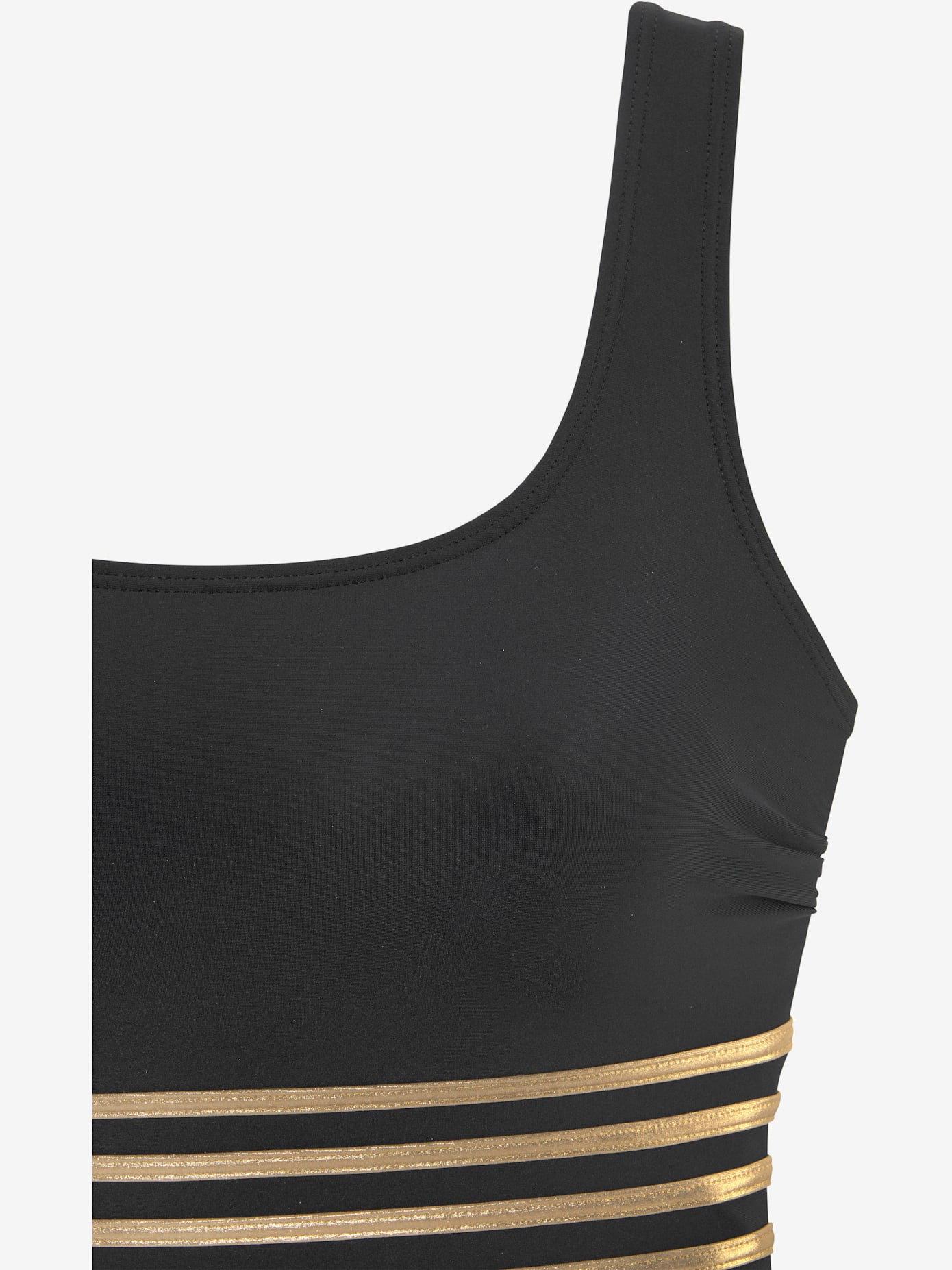 Maillot de bain couleur unie avec détails couleur or
