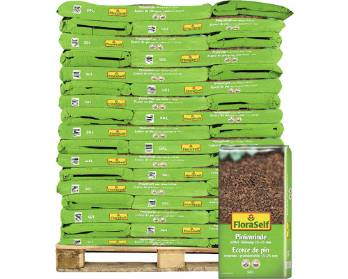 Middelgrote dennenschors 15-25 mm FloraSelf (45 zakken x 50 liter = 2,25 m³) 1 pallet