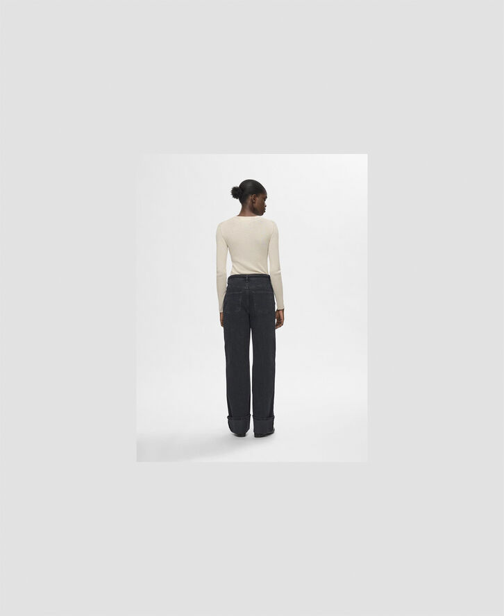 Selected Femme SLFNAJA LS WOOL KNIT O-NECK Birch