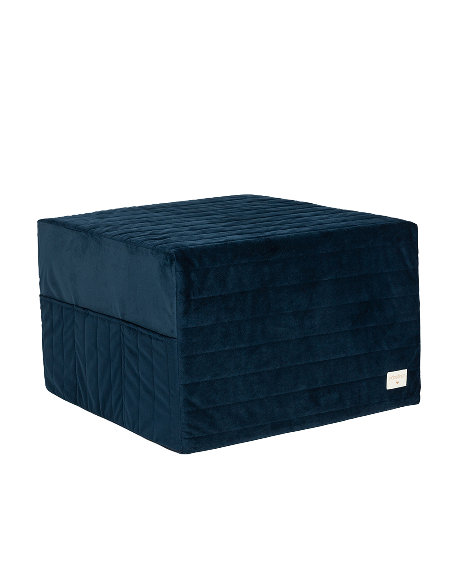 Lit d'appoint pliable eco-velours | Bleu