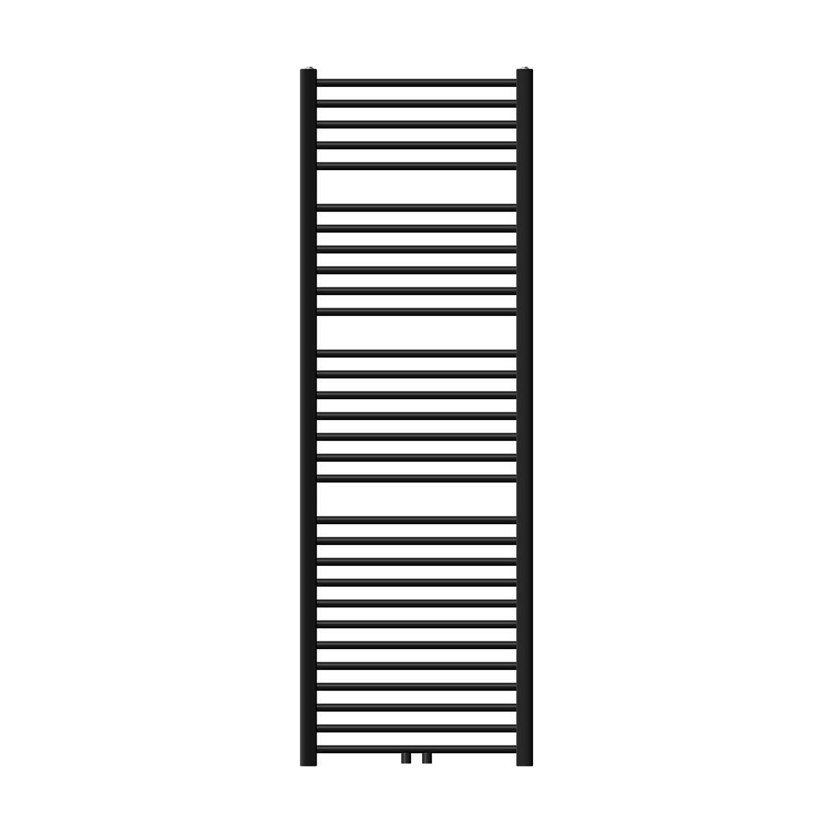 LuxeBath Sahara badkamerradiator, 600x1800 mm, mat zwart, recht, met middenaansluiting, designradiator, handdoekwarmer, handdoekdroger, handdoekradiator, handdoekradiator, badkamerverwarming