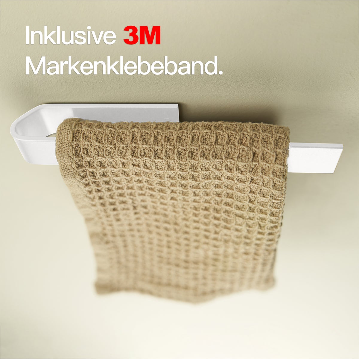 Designfabrik Hamburg vaatdoekhouder zonder boren, wit, 17cm