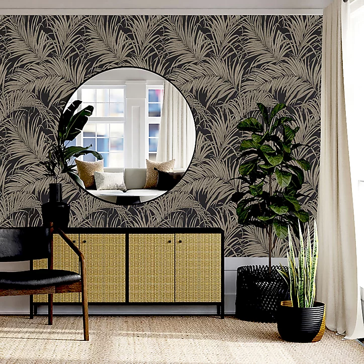 Papier peint Intissé GoodHome Sardon or