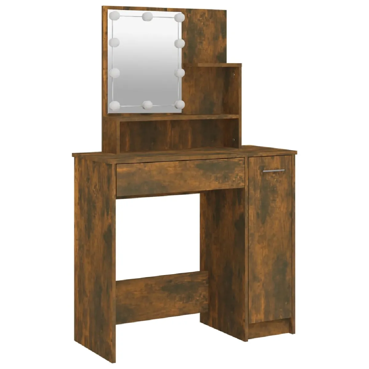 Coiffeuse avec LED Helloshop26 - 86,5 x 35 x 136 cm - Chêne
